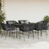 Garden Dining Set Black, Dark Grey