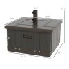 Outsunny 3-in-1 Outdoor Umbrella Base, Coffee End Table, Flower Box Planter with Drain Hole