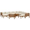 Garden Lounge Set Cream Solid Acacia Wood Modular