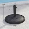 Round Patio Umbrella Base, 26 lbs Resin Umbrella Stand Base, Heavy Duty Patio Umbrella Holder for 1.3"/1.5"/1.9" Umbrella Poles for Outdoor, Lawn