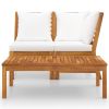 Garden Lounge Set Cream and Acacia Wood