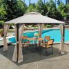 12 X 10 Feet Outdoor Double Top Patio Gazebo With Netting