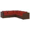 Garden Lounge Set Brown PE rattan, powder-coated steel, plastic