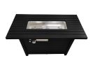 25" H x 42" W Steel Outdoor Fire Pit Table with Lid (Black)