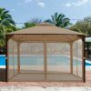 12 X 10 Feet Outdoor Double Top Patio Gazebo With Netting