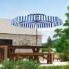 8.6FT Patio Umbrella, UPF 30+ Outdoor Market Umbrella, 2-Tier Vented Patio Table Umbrella with Crank 8 Ribs