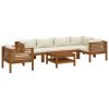 Garden Lounge Set Cream, Natural Wood
