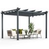 10 x 12 Feet Outdoor Aluminum Retractable Pergola Canopy Shelter Grape Trellis
