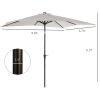 Outsunny 9' x 7' Solar Umbrella, LED Lighted Patio Umbrella for Table or Base with Tilt & Crank, Outdoor Umbrella for Garden, Deck, Backyard, Pool