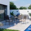 Pamapic Outdoor Dining Sets for 4 with Iron Frame & Rattan Backrest