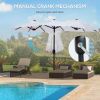 Outsunny Double-sided Patio Umbrella 9.5' Large Outdoor Market Umbrella with Push Button Tilt and Crank, 3 Air Vents and 12 Ribs, for Garden, Deck