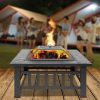 Outddor Patio Garden Beach Camping Bonfire Party Fire Pit With BBQ Grill