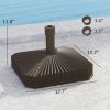Square Patio Umbrella Base Holder, Heavy Duty Outdoor Umbrella Stand Base, Filled Up to 42lbs with Stand or 33lbs with Water for Garden, Poolside