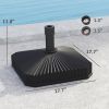 Square Patio Umbrella Base Holder, Heavy Duty Outdoor Umbrella Stand Base, Filled Up to 42lbs with Stand or 33lbs with Water for Garden, Poolside