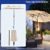 Double Sided Patio Umbrella, 9.5' Large Outdoor Market Umbrella with Push Button Tilt and Crank, 3 Air Vents and 12 Ribs, for Garden, Deck, Pool