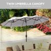 Double Sided Patio Umbrella, 9.5' Large Outdoor Market Umbrella with Push Button Tilt and Crank, 3 Air Vents and 12 Ribs, for Garden, Deck, Pool